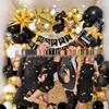 Black Gold Balloon Garland Arch Kit for Graduation or Birthday Decoration