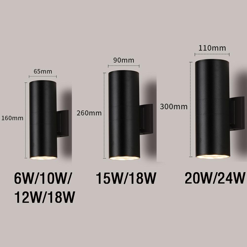 IP65 Waterproof 6/9/10/15/18/24W indoor outdoor Led Wall Lamp modern Aluminum Surfa Mounted Led Garden Porch Light AC110V-220V