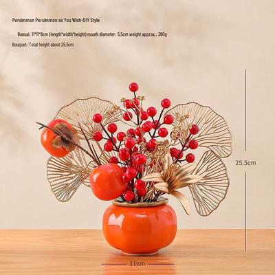 JINGRUIXIANG Kaki-Rotes Früchteornament