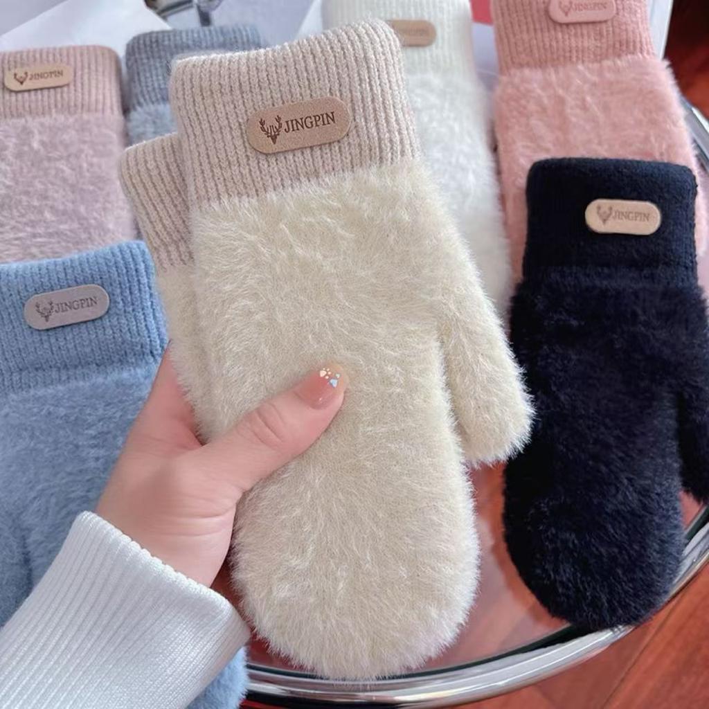Pack finger winter ins cycling cute Korean version velvet thickened cold-proof woman