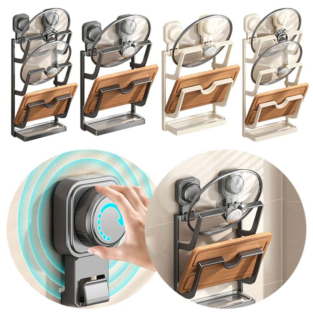 Multi-Layer Pot Lid Storage Rack Punch-Free Pot Cover Rack Pan Cover Storage Holder  for Kitchen