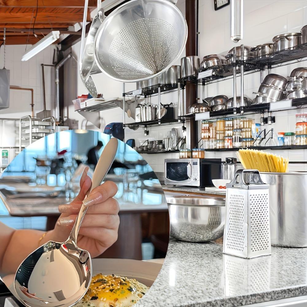 1 Stück Extragröße Servierlöffel aus Edelstahl mit langem Griff, geeignet für den Einsatz zu Hause, im Hotel, in der Kantine und im Restaurant Edelstahl-Löffel-Geschirrset