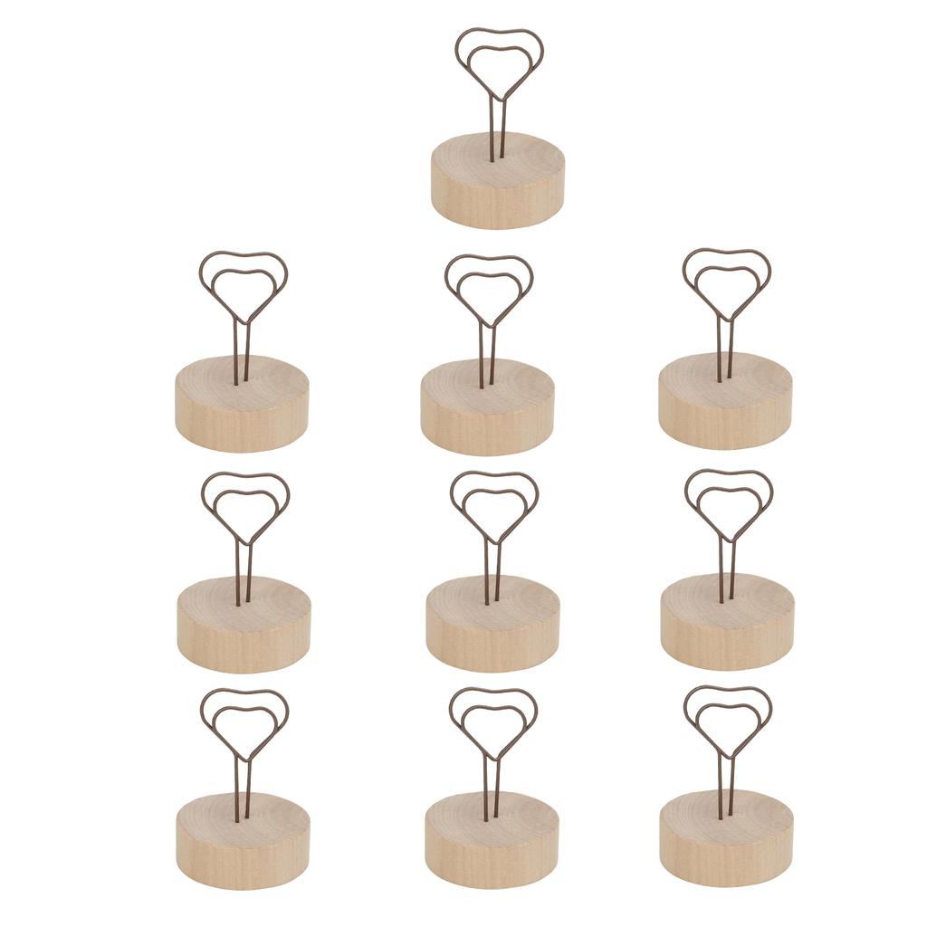 10Pcs Table Card Holder Retro Heart Shape Cute Design Business Card Photo Holder for Office Home Des