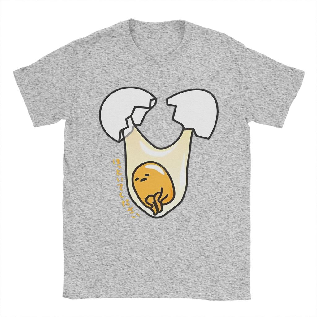 Retro Cute Gudetama Design  Tshirts Unisex Round Neck Short Sleeve Tops  Cotton Summer Clothes