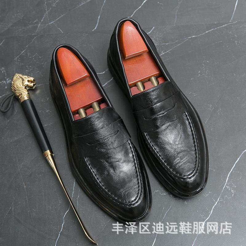 

38 casual shoes business dress British style large size loafers 45 size youth platform leather shoes 38 чёрный