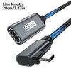 Flexible Right Angled Type C HDTV Female Cord 0.2M 30Hz Signal Transfer Braided Shielded Cable for Space Saving Setups