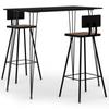 Day and Night - Day and Night High Table and Bar Stools 3 Pieces Black