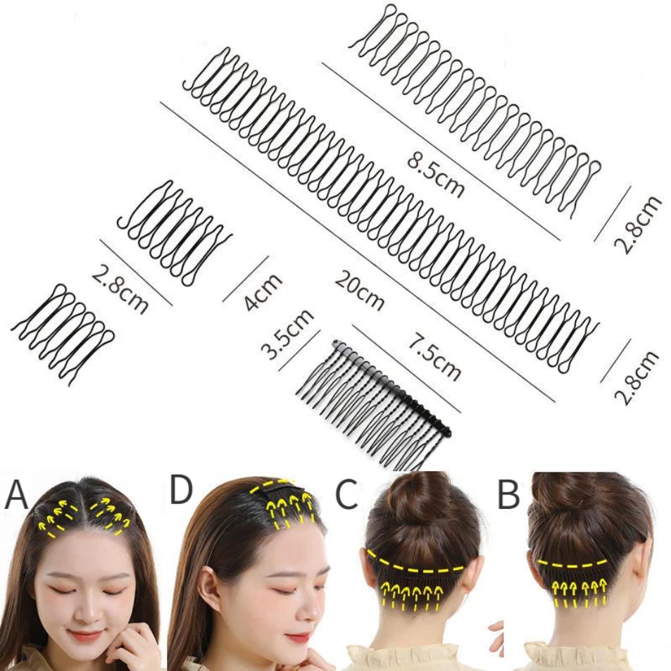 Invisible Broken Hair Hairpin Adult Tiara Tools Roll Curve Needle Bangs Fixed Insert Comb Professional Styling Accessories