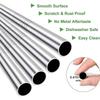 Reusable Boba Drinking Straws with Cleaning Brush 4Pcs Extra Wide Stainless Steel Metal Bubble Tea Straw for Smoothie MilkShakes