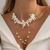 Salircon Temperament Unregelmäßige Muschel Imitation Perle Quaste Anhänger Halskette Damen Boho Luxus Schlüsselbein Kette Schmuck 2026 Neu