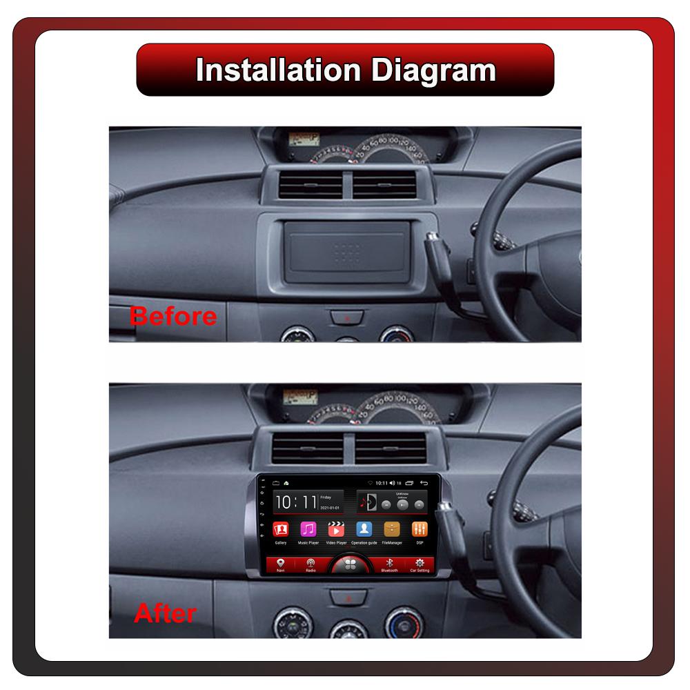 2Din Android Car-Play Car Radio,Toyota bB 2006-2016,Multimedia Player Head Unit Stereo GPS Navigation BT WIFI,2+32GB