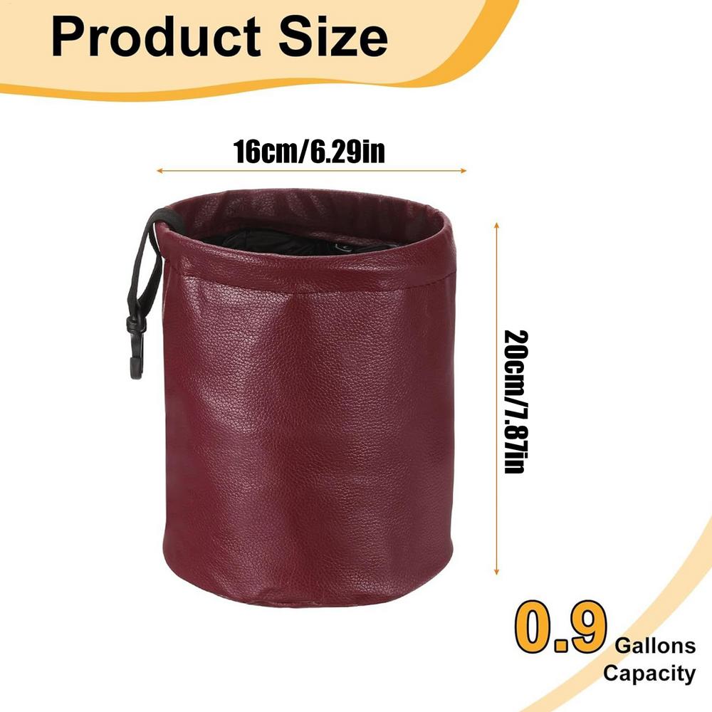 

Car Trash Bin 0.9 Gallon Vehicle Waste Storage Auto Umbrella Storage Bucket For Sedans SUVs Trucks RVs Road Trip Daily Commute