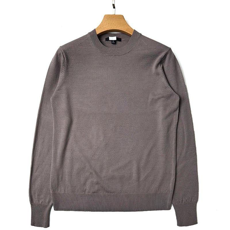 

Женский свитер с круглым вырезом 100% чистая шерсть камвольная пряжа мериносовая вязка базовый кардиган пуловер молочно-белый воротник весна и осень зима Shrimp Color XL