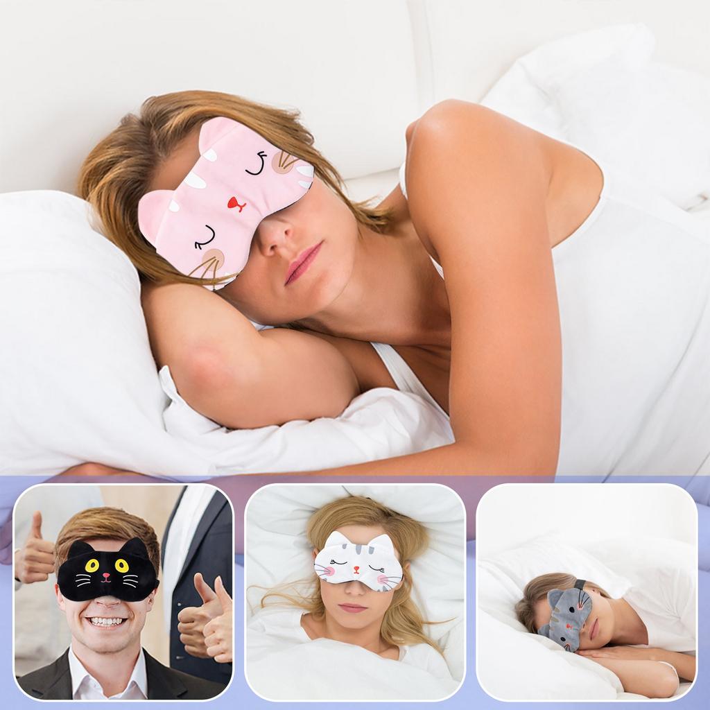 Plush Cartoon Cat Ice And Hot Compress Sleeping Eye Mask For Children Universal Winter Home 10ml
