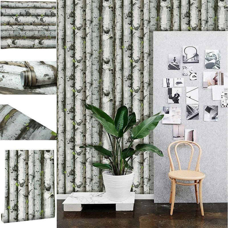 Bamboo Wallpaper Modern Geometric Contact Paper Black Stripes Detachable Self-adhesive Wallpaper Wall Covering Home Decoration