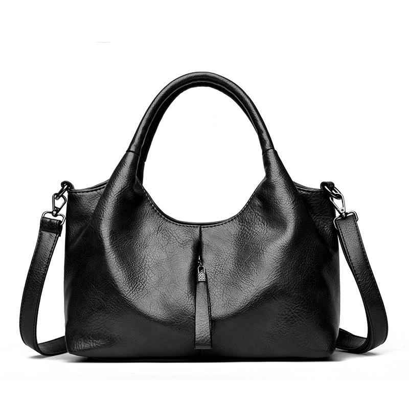 

Модная женская сумочка, сумка на одно плечо, сумка через плечо, вместительная сумка-корзина для поездок и мягкая сумка чёрный