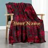 Rose Personalized Text Blanket Cozy Customizable Blanket Soft Warm Cozy for Couch Sofa Bed Home Decor Ideal for All Seasons