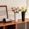 Farmhouse French Flowers Bucket with Handle Metal Flower Holder for Home Table Centerpieces Galvanized Metal Vases