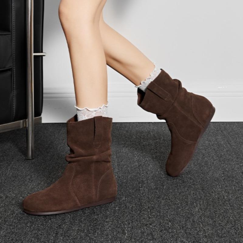 Fashion Suede Flats Women Ankle Boots Fashion Retro Classical Shoes for Woman 2025 Winter New Trends Shoes Comfort Short Boots De Mujer