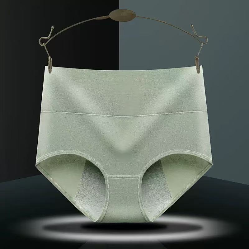 Large Size Female Spring and Autumn Maternal Period Leak-proof Loose Cotton High Waist Triangle Briefs