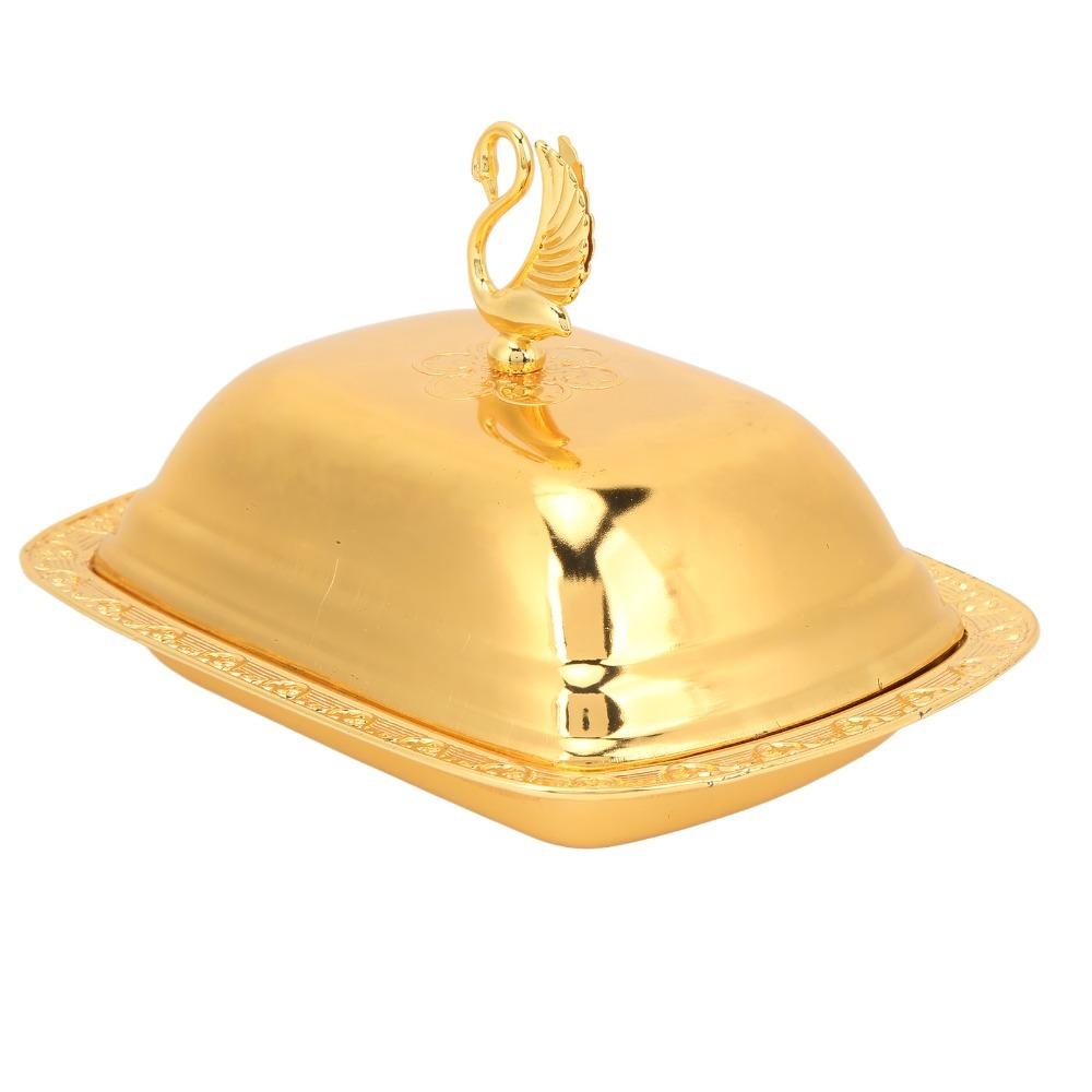 2pcs Swan Handle Lid Fruit Serving Tray Alloy Snack Serving Dish  Buffet Serving
