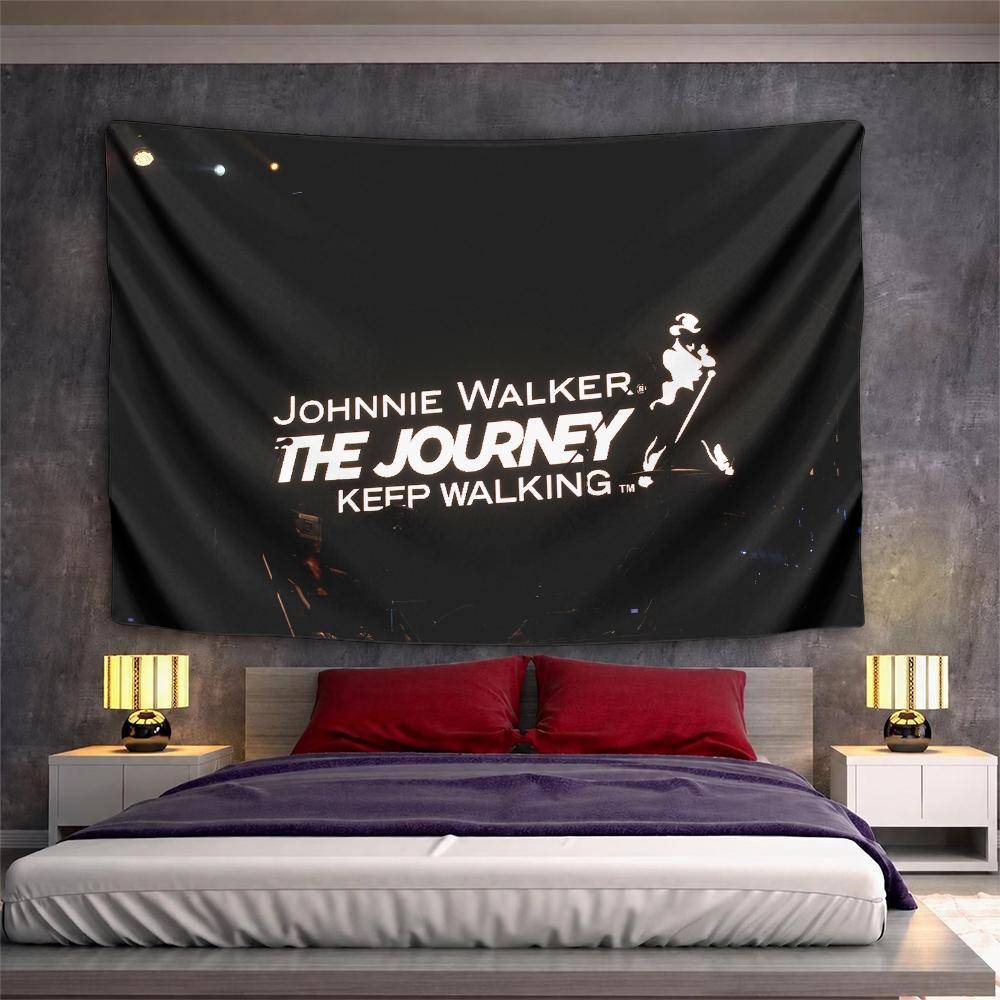 Beautiful Johnnie Walker Bohemian Tapestry, Black and White Vintage Feel, Great Option for Office Waiting Room and Reception with Wow