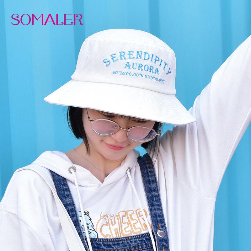 SOMALER Retro Pamuk Kova Şapka Kadın Erkek Marka Denim Pamuk Nakış Mektup Kova Kapakları Unisex Moda Streetweave Hip Hop Spor Şapka