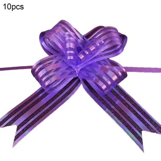 

10Pcs 50mm Pull Bow Multicolor Elegant Organza Durable DIY Ribbon Bow for Party