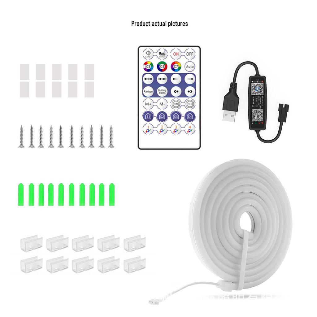 5V Dream Color Neonlichtstreifen mit USB, Bluetooth-App & Musik-Soundsteuerung für DIY-Formen