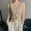 Autumn Knitted Open Cardigan Women's New Style V-neck Soft Sun Protection Outerwear Loose Versatile Top Korean Style