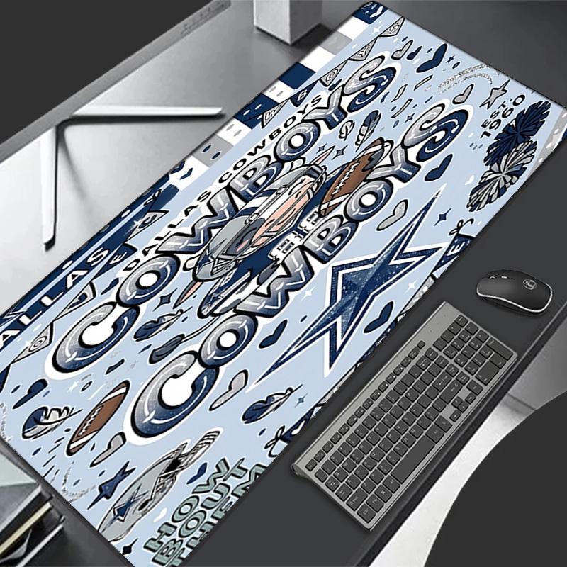 Dallas Cowboys Thema Premium rutschfestes Mauspadd mit genähten Kanten, Langlebiges Gummi-Material, für Schreibtisch & Gaming Großartige Geschenke