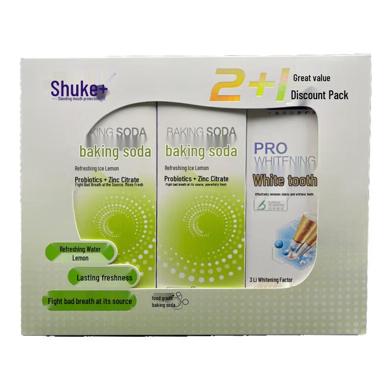 Saky Baking Soda Toothpaste Refreshing Ice Lemon Set