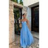 A New Summer Solid-color Strapless Pleated Sleeveless Halter Dress