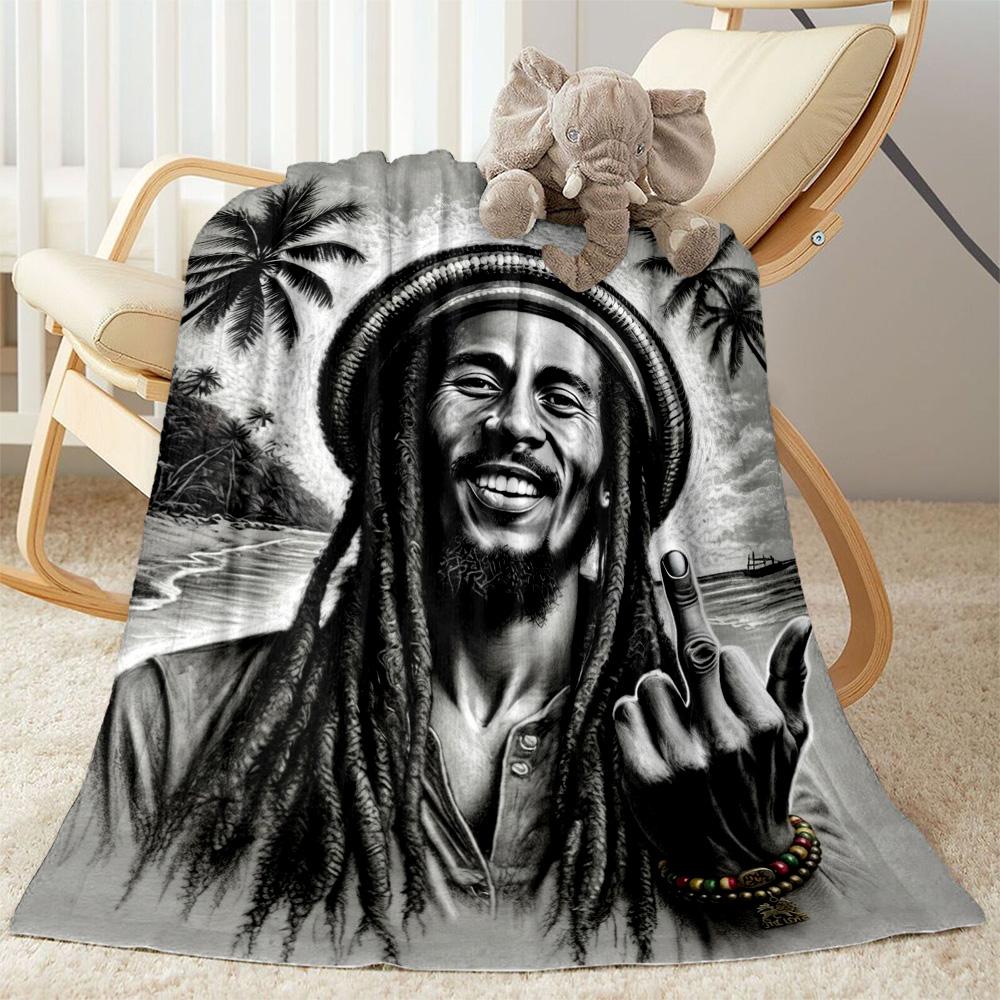 Bob Marley Reggae Legend Blanket Soft Warm Cozy Perfect For Seaside Bed Livingroom For All Seasons Playful Design