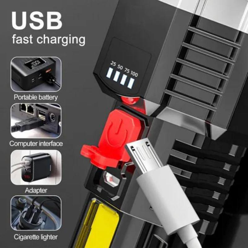 Flashlight USB Recharge 5 LED Light Outdoor Portable Lamp Waterproof Rechargeable Torches
