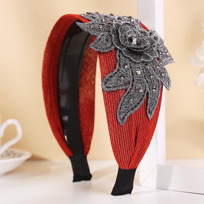 Korean Rhinestone Wide Headband - Breathable, Versatile Hair Accessory