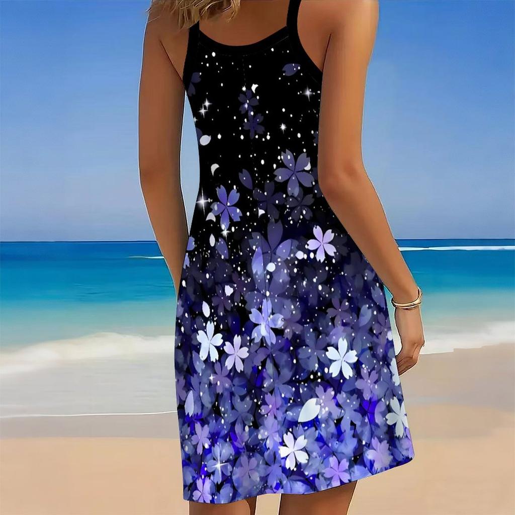 Women's Beach Dress Mini Dress Print Casual Modern Dress Sleeveless Loose Fit Outdoor Daily Summer