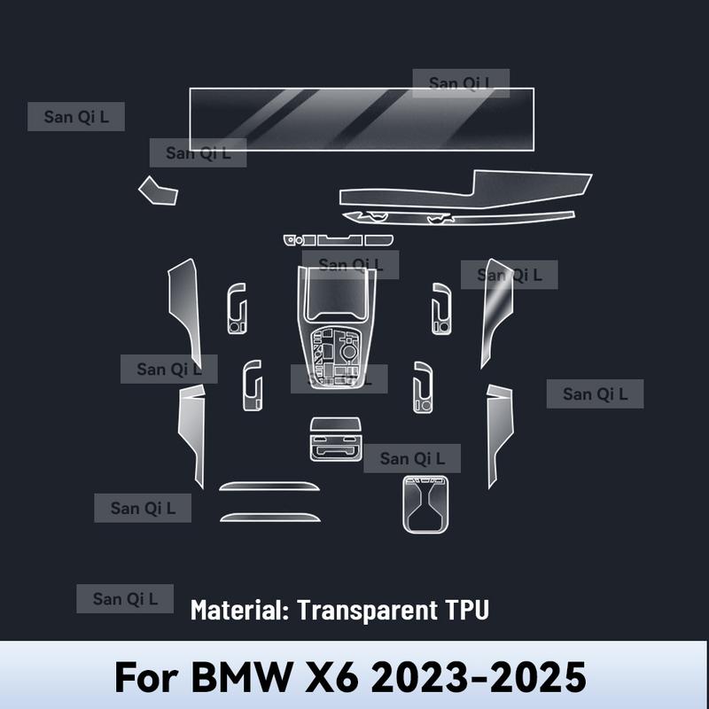 For BMW X6  2024 2025 TPU Car Navigation Screen Film Gearbox Protective Sticker Anti-scratch Interior Accessories
