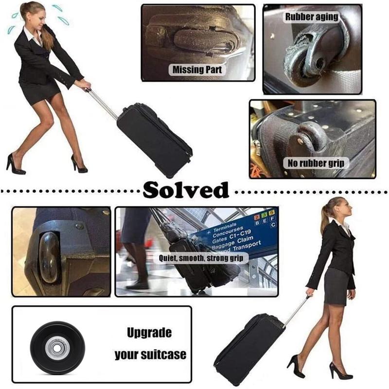 Bun-1 Pereche Roți cu Scripete pentru Valiză Troler Accesorii Universale Roți Valiză 20-28 Inch Pentru Bagaj