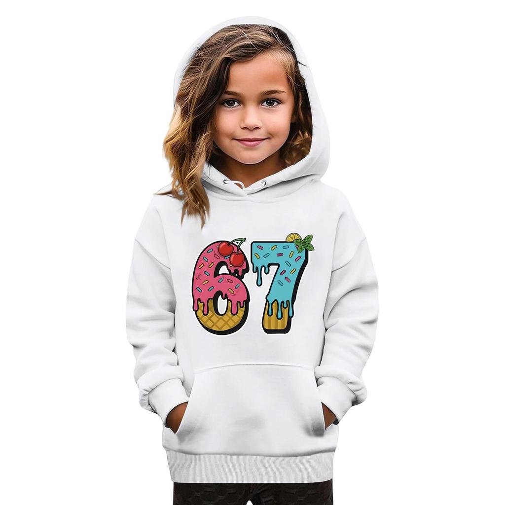 Moda Infantil Jersey Estampado Casual Manga Larga Cuello Redondo Sudadera con Capucha