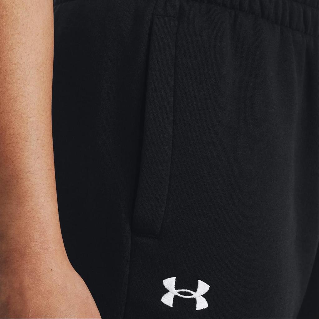 Under Armour Solid Color Cuffed Joggers With Drawstring Women Bottoms Black 1379438-001