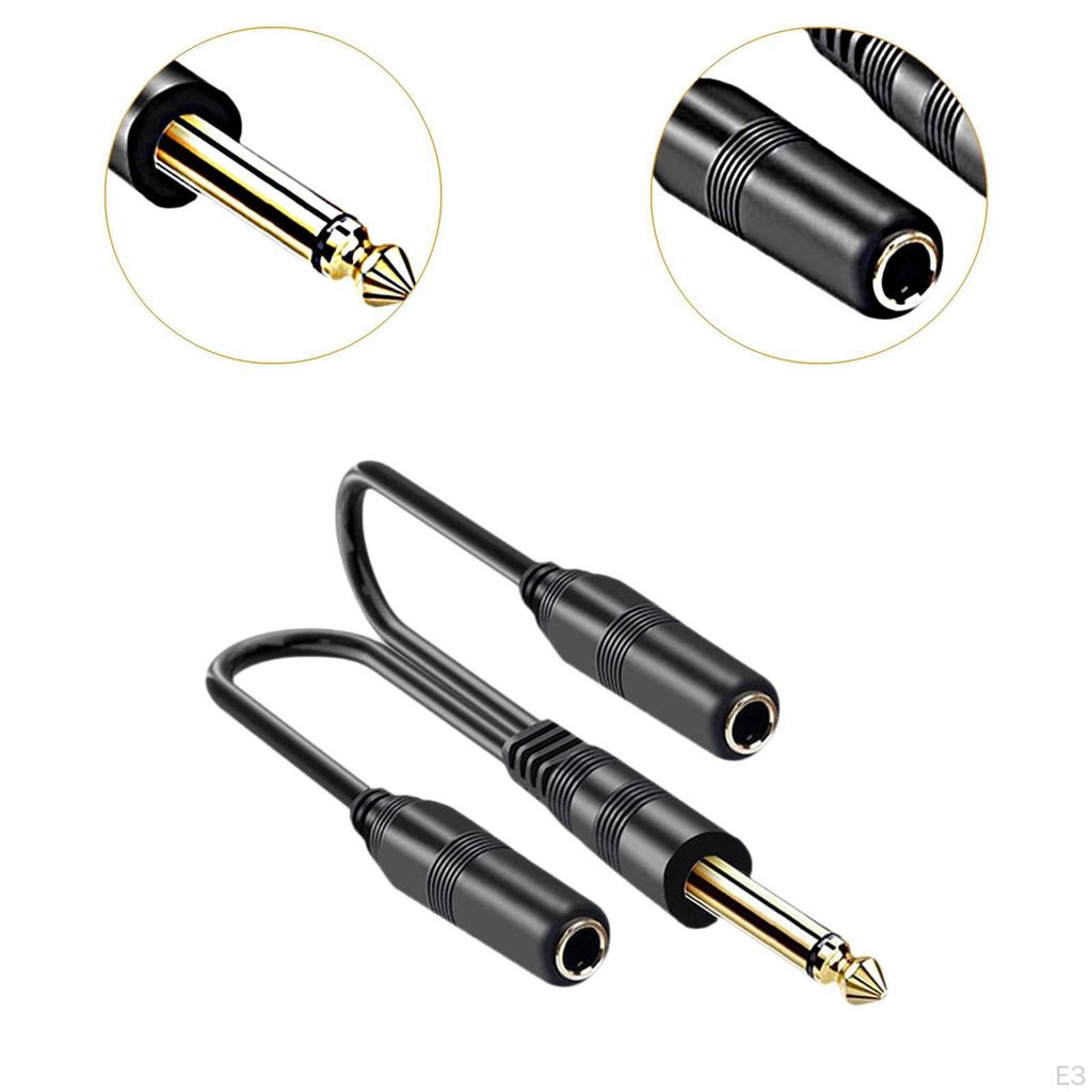 6.35mm Y Splitters Cable ,Male To 2 Female Adapter Speaker Cable, Jack Connector for Studio