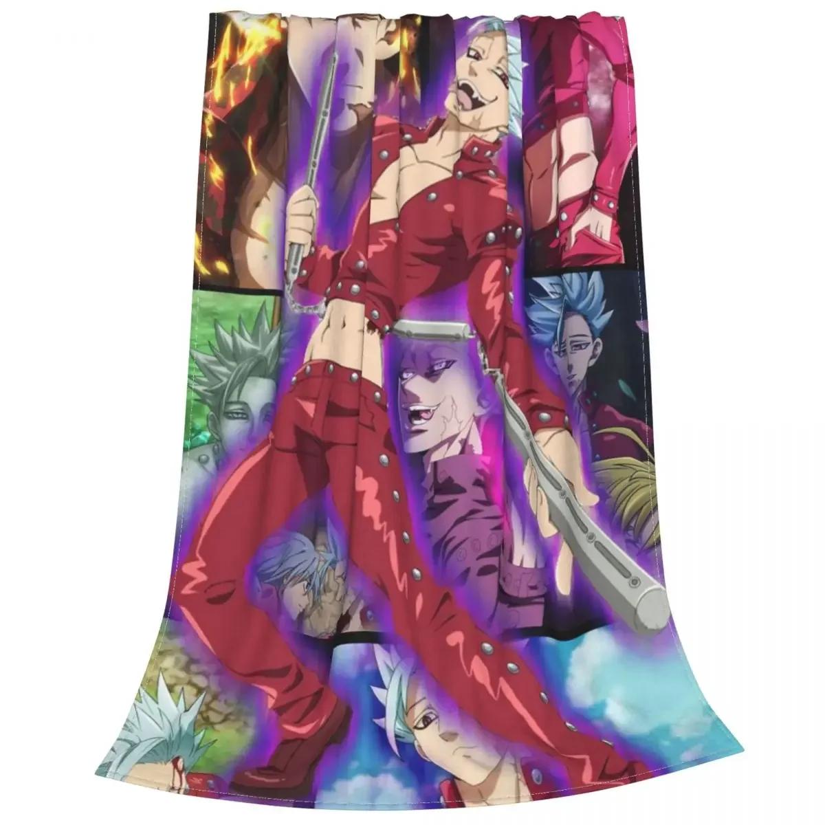 The Seven Deadly Sins Anime Ban Fleece Throw Blanket Nanatsu no Taizai Blankets for Bedding Outdoor Super Warm Bedspread 80x120cm
