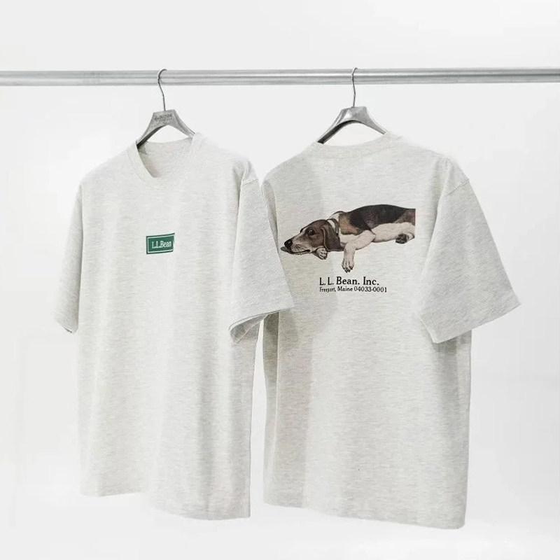 Hot Be Jointly Produced Ams Japanesestyle American Retro Animal Print Shortsleeved Outdoor Casual Tshirt