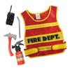 Kids Halloween Role Play Costumes, Fireman Costume with Fire Extinguisher, Walkie-talkie, Crowbar for Children