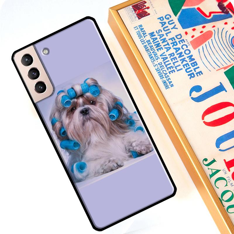 Shih Tzu Puppy Dogs Case For Samsung Galaxy S22 Ultra S8 S9 S10 Note 10 Plus Note 20 S21 Ultra S20 FE Cover