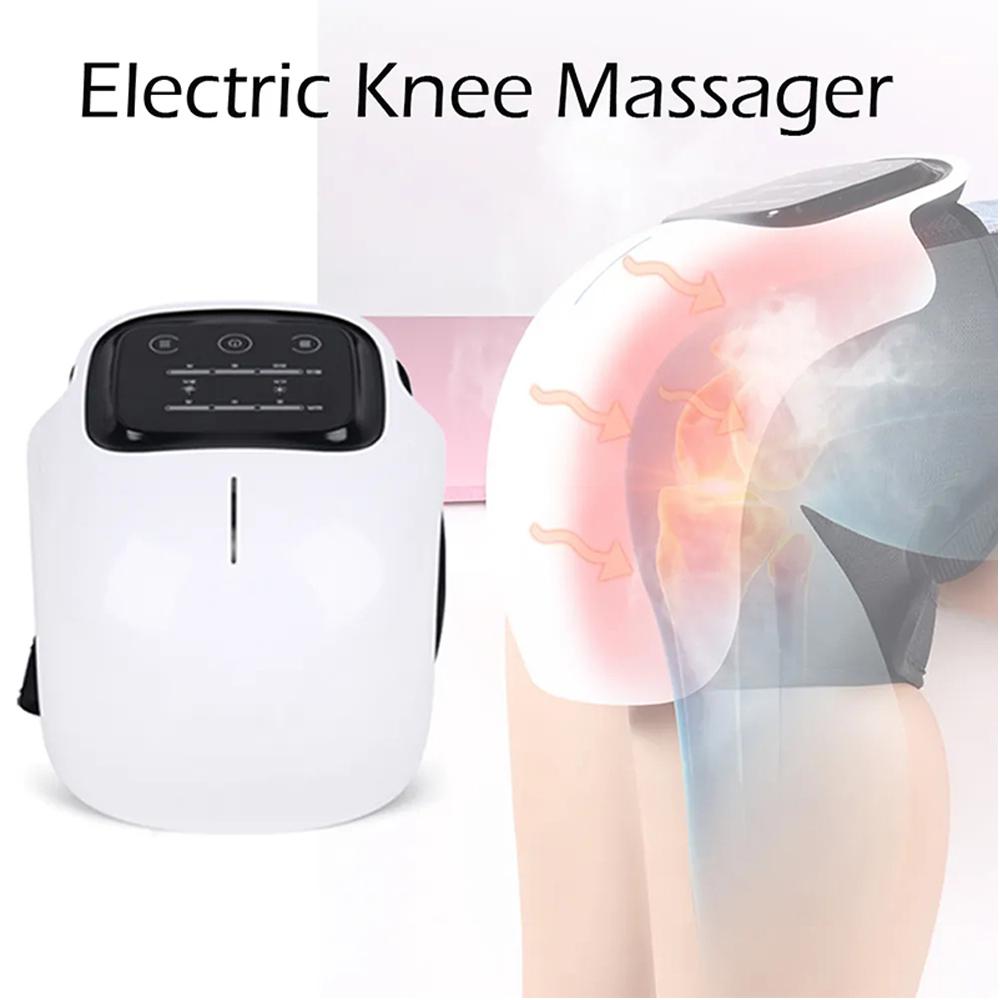 Cordless Knee Massager with LED Screen Infrared Heat and Vibration Knee Pain Relief for Swelling Stiff Joints Stretched Ligament
