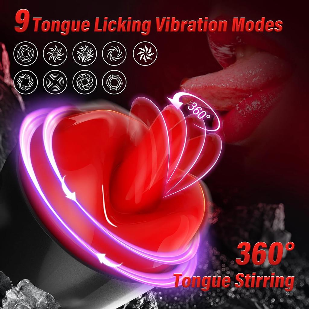 APP Male Vibrator Penis Pump with 9 Vibrating Tongue Licking Pocket Pussy Stroker Trainer Pump Adult Sex Toys for Men Adult