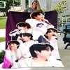 1ks deka Kpop BTS Jeon Jung Kook Jk JIMIN Design s potiskem hvězd, Lehká deka na pohovku, postel - Měkká a hřejivá, Dárek pro všechna roční období, jako Vánoce, Ha