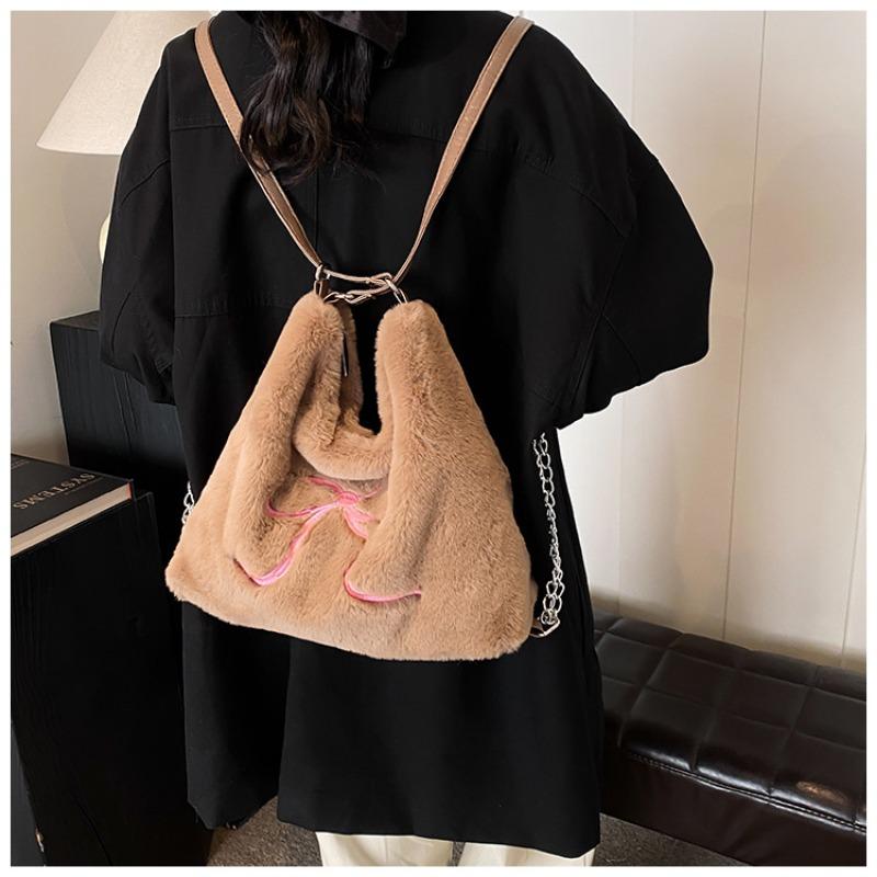 Casual Mao Mao large capacity tote bag fashionable women's armpit bag new backpack bow